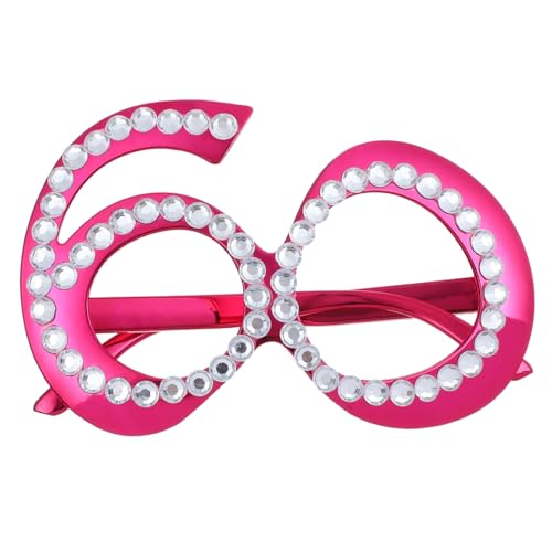 Kichvoe 1 Paar Jahre Brille mit Glitzersteinen Lustige Plastikbrille für Partys Fotorequisiten für Erwachsene Leichte Accessoires Jubiläumsfeiern von Kichvoe