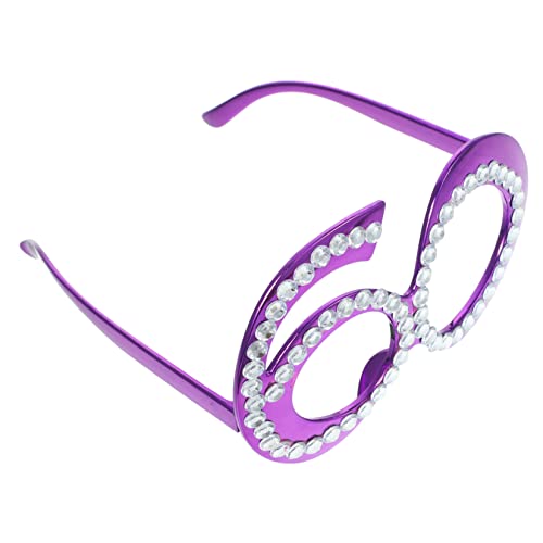 Kichvoe 1 Paar Partybrille mit Strass Einzigartige Nummernbrille Fotodeko für Erwachsene Leichte und Bequeme Brillen für Geburtstagsfeiern Kreative Partyaccessoires von Kichvoe