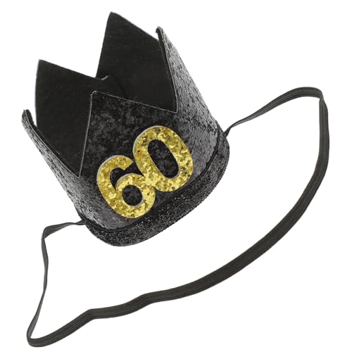 Kichvoe 1 Stück Schwarze Krone Geburtstagshut Lustiger Partyhut für Erwachsene Dekorative Mütze für Geburtstagsfeiern Einzigartiges Design für Fotos und Feiern Kopfschmuck für Besondere von Kichvoe