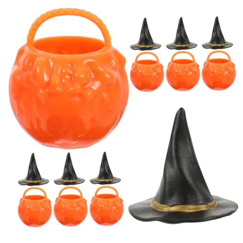 Kichvoe 1Satz Mini und Hexenhut Halloween für Puppenhaus Schreibtisch Kessel und Hüte für Kreative Dekorationen und Feiern von Kichvoe