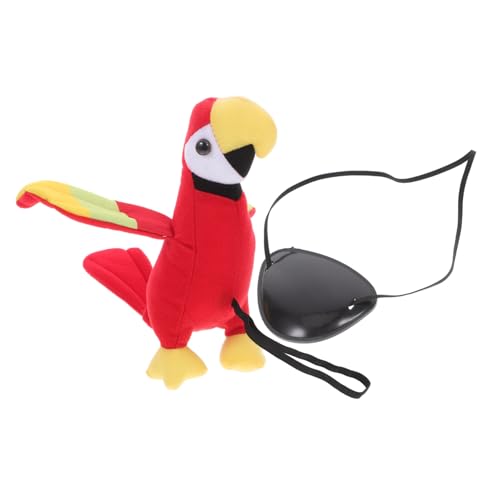 Kichvoe 1Satz Piraten Papagei Schulter Dekoration mit Augenmaske Teiliges für Halloween Cosplay und Piratenkostüme Auffällige Accessoires für Partys und Veranstaltungen von Kichvoe