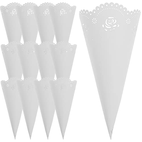 Kichvoe 20 Stück Hochzeits-Konfetti-Kegel Konfetti-Halter Bastelpapier Blütenblatt-Kegel Party-Konfetti-Kegel Mit Doppelseitigem Klebeband von Kichvoe
