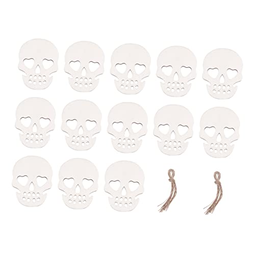 Kichvoe 20 Stück Teiliges Halloween Deko mit Schädel Holzanhängern und Hanfschnüren Kreative Diy Holzscheiben für Gruselige Partydekorationen und Festliche Hängeschmuck für Halloween und Kichvoe 20 Stück Teiliges Halloween Deko mit Schädel Holzanhängern und Hanfschnüren Kreative Diy Holzscheiben für Gruselige Partydekorationen und Festliche Hängeschmuck für Halloween und von Kichvoe
