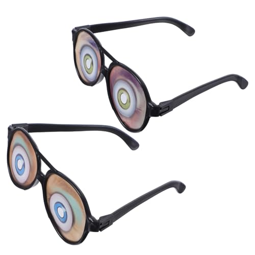 Kichvoe 2Stücke Lustige Partybrille mit Farbigen Gläsern Witzige Brillen Requisiten für Kostümpartys Fasching und Halloween für Events und Feiern Leicht und Bequem von Kichvoe