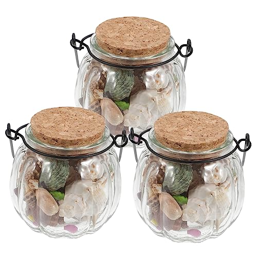 Kichvoe 3 Stück Teiliges Mini Meeres Schneckenflaschen Set Natürliche Dekoration Leichte Handliche Wünschflaschen für Reise und Gartendekor von Kichvoe