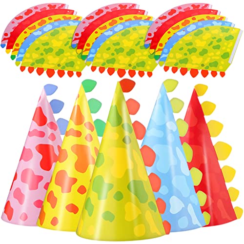 Kichvoe 30 Stück Dinosaurier-Geburtstagsfeierhüte Dino-Party-Diademe Papierkegelhüte Stirnbänder Für Kinder Dinosaurier-Motto-Geburtstag Babyparty Partyzubehör von Kichvoe
