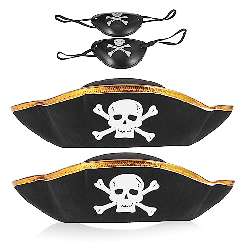 Kichvoe 4 Stück Teiliges Piratenkostüm mit Goldumrandeten Piratenhüten und Augenklappen Vielseitiges Piratenparty Zubehör für Erwachsene für Karneval Halloween und Mottopartys Kichvoe 4 Stück Teiliges Piratenkostüm mit Goldumrandeten Piratenhüten und Augenklappen Vielseitiges Piratenparty Zubehör für Erwachsene für Karneval Halloween und Mottopartys von Kichvoe