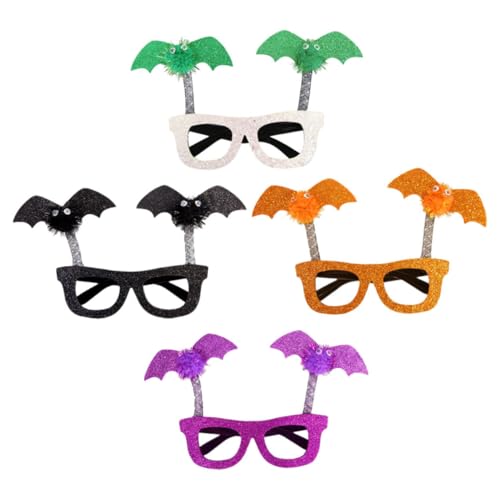 Kichvoe 4Stücke Halloween Brillenrahmen Lustige Brille für Erwachsene Fledermaus Design für Halloween Dekoration Maskenbälle Partys von Kichvoe