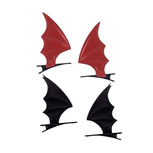 Kichvoe 4Stücke Halloween Fledermausflügel Haarnadeln Gruselige Haarspangen für Zubehör für Halloween Partys Schwarze und Rote Haarschmuck Accessoires für Festliche Kichvoe 4Stücke Halloween Fledermausflügel Haarnadeln Gruselige Haarspangen für Zubehör für Halloween Partys Schwarze und Rote Haarschmuck Accessoires für Festliche von Kichvoe