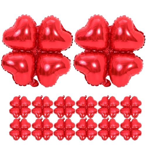 Kichvoe 50 Stück Herzförmige Party-Folienballons Rot 18 Zoll Ballondekor Für Hochzeit Geburtstag Festival von Kichvoe