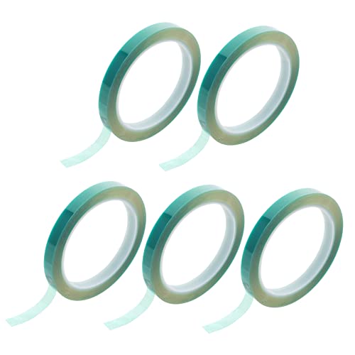 Kichvoe 5Rollen Hitzebeständiges Klebeband Hochtemperaturbeständiges Isolierband Multifunktionales Klebeband für Elektronik Sublimation Wiederverwendbar Transparent von Kichvoe