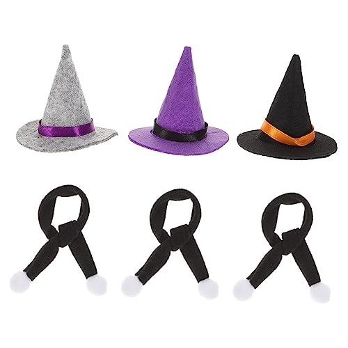 Kichvoe 6 Stück Teiliges Halloween Weinflaschen Deko mit Mini Hexenhüten und Schwarzen Grauen Sowie Violetten Schals Langlebig und Sicher Festliche Flaschenornamente für Party und Kichvoe 6 Stück Teiliges Halloween Weinflaschen Deko mit Mini Hexenhüten und Schwarzen Grauen Sowie Violetten Schals Langlebig und Sicher Festliche Flaschenornamente für Party und von Kichvoe