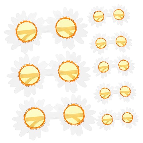 Kichvoe 8 Stück Daisy Sonnenbrillen für für Fotorequisiten und Themenfeiern Weiße Rahmen mit Gelben Gläsern von Kichvoe