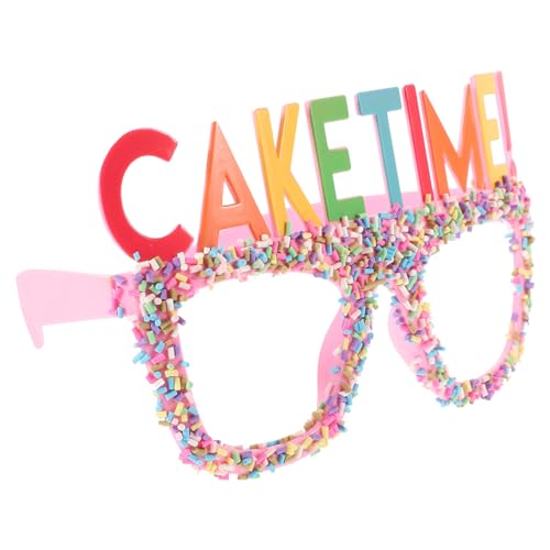 Kichvoe Geburtstagsbrille Cake Time-Brille Geburtstagsparty-Brille Happy Birthday Party-Brille Foto-Requisiten Dress Up Pink von Kichvoe