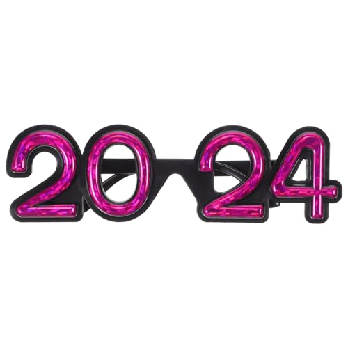 Kichvoe Glitzerbrille Für Das Neue Jahr 2024 Brillengestell Mit Zahlen Für 2024 Silvester-Party-Brillen-Requisiten Weihnachts-Brillengestell Für Feiertage Partygeschenke Zubehör Rosig von Kichvoe