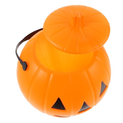 Kichvoe Großer Halloween Kürbis Eimer mit Traggriff Kreativer Süßigkeiten Halter aus Robustem für Halloween Feiern und Trick Treating für Partys von Kichvoe