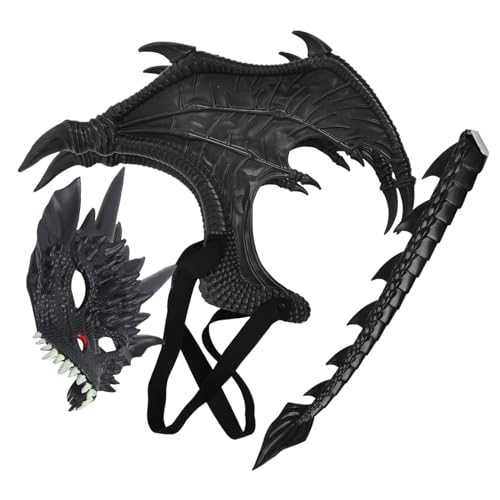 Kichvoe Halloween Drachenkostüm Set für Leichtes Dragon Cosplay mit Maske Flügel und Hautfreundlich Langlebig für Jungen und Mädchen Halloween Party und Karneval Kichvoe Halloween Drachenkostüm Set für Leichtes Dragon Cosplay mit Maske Flügel und Hautfreundlich Langlebig für Jungen und Mädchen Halloween Party und Karneval von Kichvoe