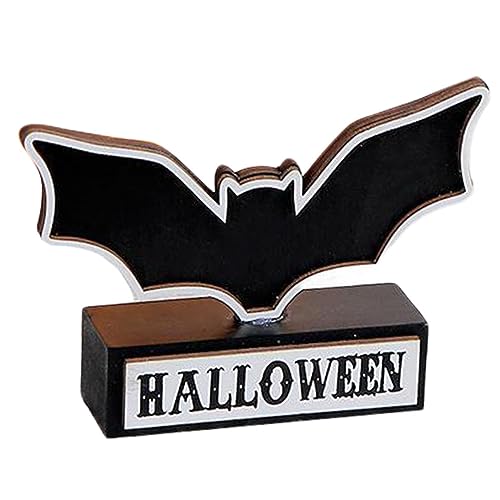 Kichvoe Halloween Tischdekoration aus Holz Spider Bat Ornament für Festliche Anlässe Langlebig Leicht und Wiederverwendbar Desktop Dekoration für Halloween Partys von Kichvoe
