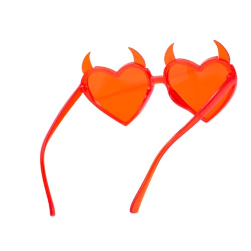 Kichvoe Herzförmige Sonnenbrille für Partys Kreative Teufelsherz Design mit Roten Gläsern Foto Requisiten für Valentinstag und Festliche Dekoration von Kichvoe