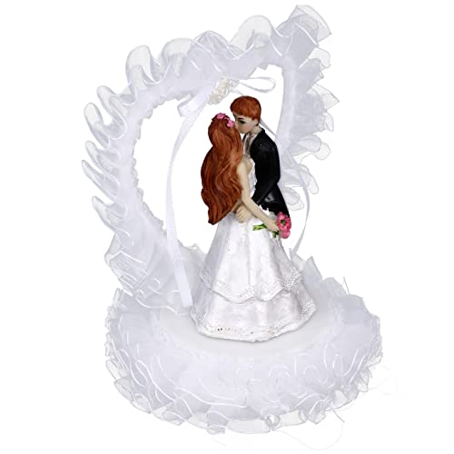Kichvoe Hochzeitstortenfigur Brautpaar aus Resin und Gauze Langlebige Cake Dekoration Vielseitiger Tortendeko Schmuck für Hochzeitsfeier Desserttisch Souvenir und Eventgestaltung von Kichvoe