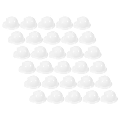 Kichvoe Miniatur-Bauhüte 40 Stück Mini-Bauspielzeug Puppenhüte Haustier-Schutzhelm Flaschenaufsatz Hüte Winziger Schutzhelm Kuchenaufsatz Puppen-Ankleidespielzubehör Weiß von Kichvoe