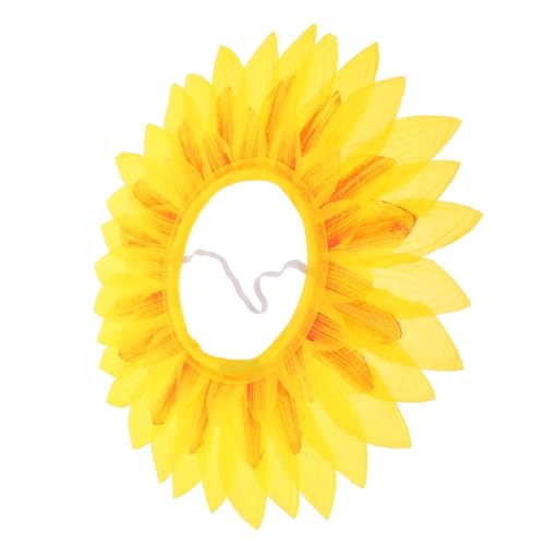 Kichvoe Sonnenblumen-Kopfbedeckung Lustige Performance-Requisiten Gelbes Blumenkostüm Polyester-Sonnenblumenhut Performance-Requisiten Für Ostern Tanzparty Festival Spiele Kinder Teenager von Kichvoe