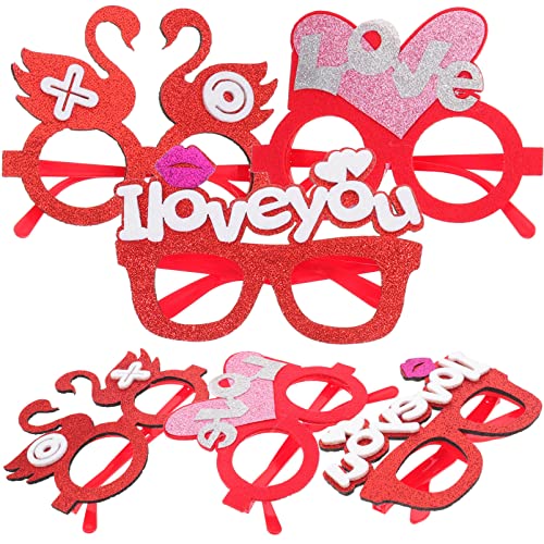 Kichvoe Valentinstag-Party-Brillen 6 Stück Rote Liebesherz-Sonnenbrille Geburtstag Hochzeit Valentinstag Cosplay Partygeschenke Lustige Brillen Foto-Requisiten Kostümzubehör – Stil 3 von Kichvoe