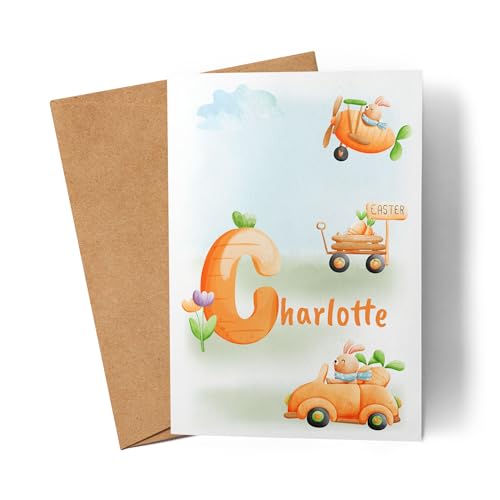 Kiddle-Design Personalisierte Osterkarte mit Namen & Text – Ostermotiv Hase im Auto Klappkarte für Ostergrüße Karte zu Ostern Oster Grußkarte Kiddle-Design Personalisierte Osterkarte mit Namen & Text – Ostermotiv Hase im Auto Klappkarte für Ostergrüße Karte zu Ostern Oster Grußkarte von Kiddle-Design