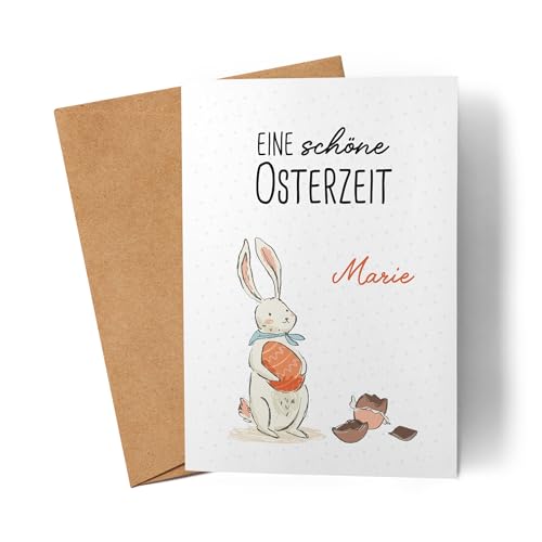 Kiddle-Design Personalisierte Osterkarte mit Namen & Text – Ostermotiv Hase & Osterei Klappkarte für Ostergrüße Karte zu Ostern Oster Grußkarte Kiddle-Design Personalisierte Osterkarte mit Namen & Text – Ostermotiv Hase & Osterei Klappkarte für Ostergrüße Karte zu Ostern Oster Grußkarte von Kiddle-Design