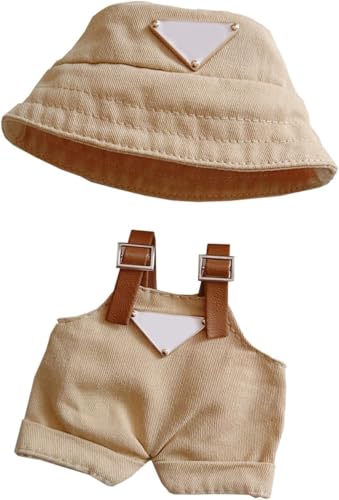 2 Stück Set Bekleidung für La 17cm Puppe Kleidung DIY Outfit für La Puppen Schwarzer Hut, Latzhose Geeignet für Sammler, Kindergeschenke (Stil D) von Kiddo Sky