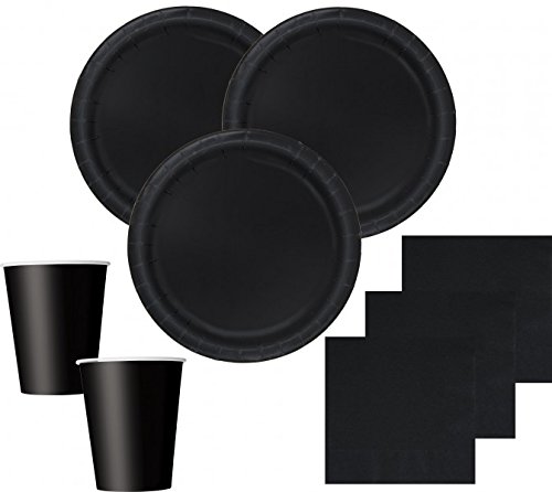 52 Teile Party Deko Set Schwarz für 16 Personen 52 Teile Party Deko Set Schwarz für 16 Personen von Kids Party World