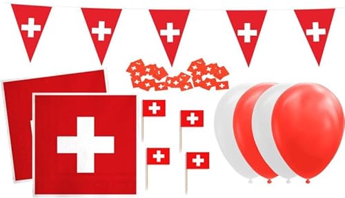 XL Schweiz Party Deko Set für 20 Personen von Kids Party World