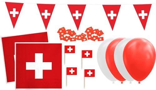 XL Schweiz Party Deko Set für 20 Personen von Kids Party World