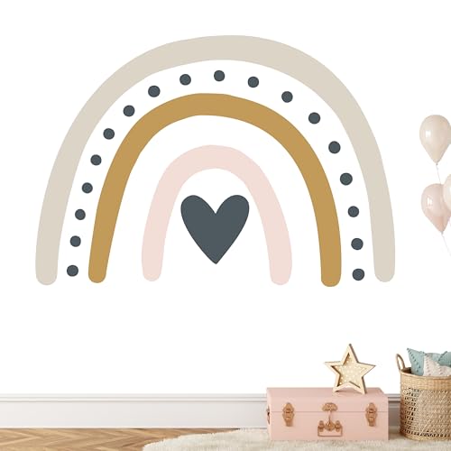 KIDSMOOD - Wandtattoo Kinderzimmer Deko, Wandaufkleber als Dekoration für Babyzimmer, Selbstklebend und rückstandslos Entfernbar, Wandsticker mit Regenbogen Motive für Mädchen und Jungen - 80x58 cm KIDSMOOD - Wandtattoo Kinderzimmer Deko, Wandaufkleber als Dekoration für Babyzimmer, Selbstklebend und rückstandslos Entfernbar, Wandsticker mit Regenbogen Motive für Mädchen und Jungen - 80x58 cm von Kidsmood
