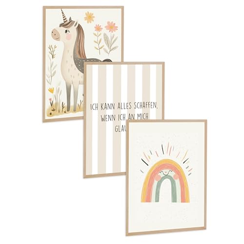 Kidsmood - Affirmationsposter für Kinderzimmer - Ermutigende bilder fürs Kinderzimmer Mädchen & Jungen – Babyzimmer Deko – Wandbilder Tiere für Kinderzimmer deko [Zauberwelt |21x30 cm ] von Kidsmood
