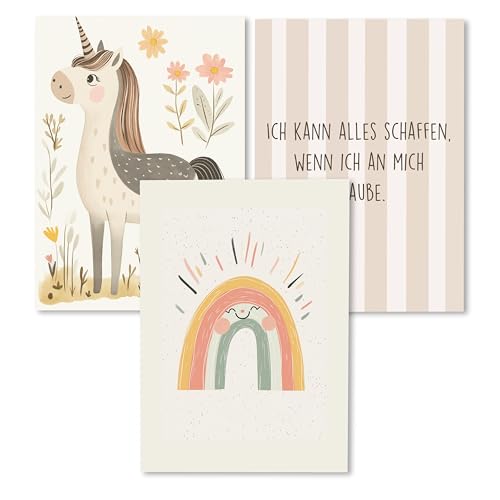 Kidsmood - Affirmationsposter für Kinderzimmer - Ermutigende bilder fürs Kinderzimmer Mädchen & Jungen – Babyzimmer Deko – Wandbilder Tiere für Kinderzimmer deko [Zauberwelt |30x40 cm ] von Kidsmood