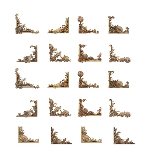 20 Seiten Ausgehöhlte Geprägte Ecke Aufkleber Vintage Scrapbooking Corner Sticker Für Journalplaner Fotoalbum Telefonhülle Einzigartige Verpackung von KieTeiiK