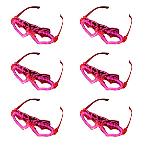 6 Pcs Leuchtet In Den Dunklen Herzgläser Helles LED Licht Für Konzerte Wiederverwendbares Plastikrahmenfreundlicher Leuchtender Brille von KieTeiiK