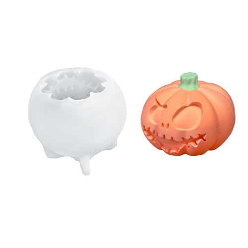 Halloween Kerze Silikon Schimmel Schädel/Kürbisform Für Handwerksfutterqualität Flexibler Wiederverwendbares Back Dekorationswerkzeug Halloween Schädelschimmel Form von KieTeiiK