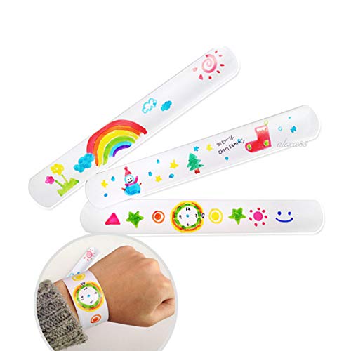 KieTeiiK 12 Stück DIY Leere Slap Armbänder Party Ostergeschenke Für Kinder Kunsthandwerk Kinderspielzeug 2 Mädchen von KieTeiiK