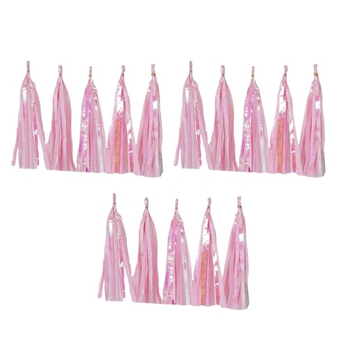 KieTeiiK Festliche Tassels Ribbon Dekorationen 15pcs 3Pack Recycling Papierhandwerk Für Geburtstag Hochzeitsdusche Themenparty Papier Tassels Girlande von KieTeiiK