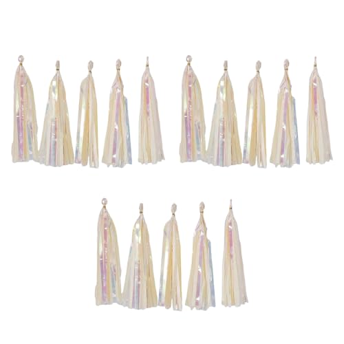 KieTeiiK Festliche Tassels Ribbon Dekorationen 15pcs 3Pack Recycling Papierhandwerk Für Geburtstag Hochzeitsdusche Themenparty Papier Tassels Girlande von KieTeiiK