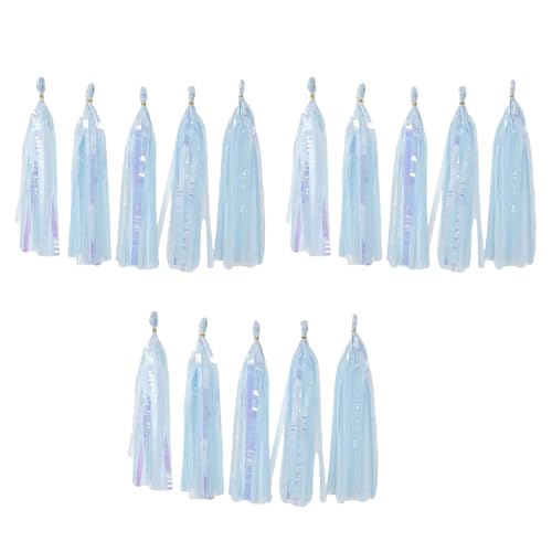 KieTeiiK Festliche Tassels Ribbon Dekorationen 15pcs 3Pack Recycling Papierhandwerk Für Geburtstag Hochzeitsdusche Themenparty Papier Tassels Girlande von KieTeiiK