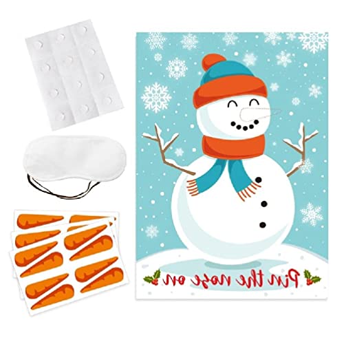 KieTeiiK Pin The Nose On Snowman Pin Pin The Hat On Santa Christmas Party Game Theme Party Supplies Wanddekorationen Poster Christmas Party Games for Toddlers von KieTeiiK