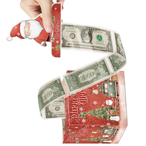 KieTeiiK Weihnachtskasse Mit Santa Snowman Designs Wiederverwendbarer Geldhalter Für Feiertagsfeiern & Easy Setup (120 Chars) Weihnachtsgeldbox Überraschung Geschenk von KieTeiiK