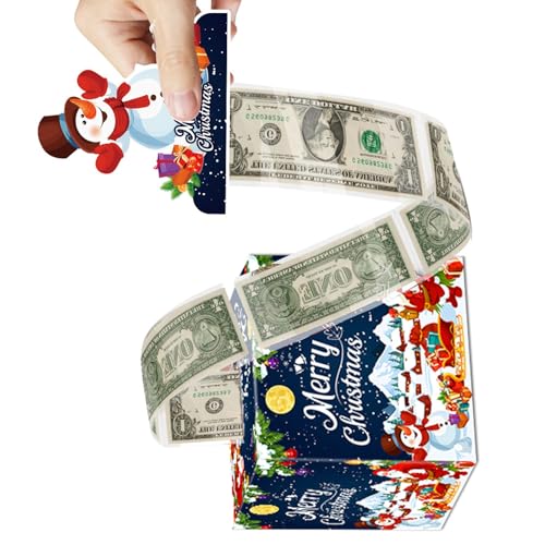 KieTeiiK Weihnachtskasse Mit Santa Snowman Designs Wiederverwendbarer Geldhalter Für Feiertagsfeiern & Easy Setup (120 Chars) Weihnachtsgeldbox Überraschung Geschenk von KieTeiiK