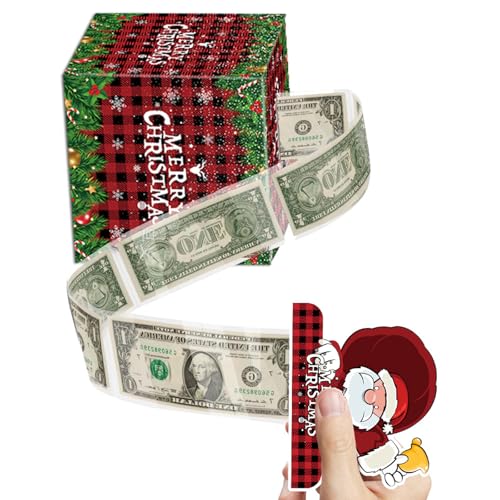 KieTeiiK Weihnachtskasse Mit Santa Snowman Designs Wiederverwendbarer Geldhalter Für Feiertagsfeiern & Easy Setup (120 Chars) Weihnachtsgeldbox Überraschung Geschenk von KieTeiiK