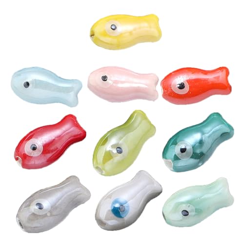 Packung Von 10 Keramikfischform Charme Bunt Lose Abstandshalterperlen Für Armband Telefonkette Machen Schmuckzubehör Retro Kleine Fisch Abstandshalterperlen Packung Von 10 Keramikfischform Charme Bunt Lose Abstandshalterperlen Für Armband Telefonkette Machen Schmuckzubehör Retro Kleine Fisch Abstandshalterperlen von KieTeiiK