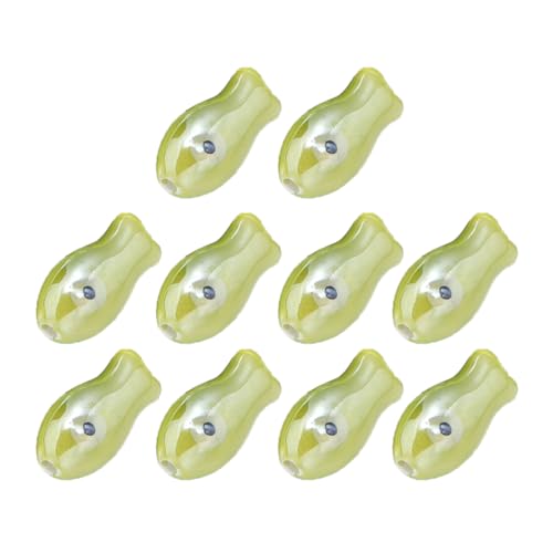 Packung Von 10 Keramikfischform Charme Bunt Lose Abstandshalterperlen Für Armband Telefonkette Machen Schmuckzubehör Retro Kleine Fisch Abstandshalterperlen von KieTeiiK