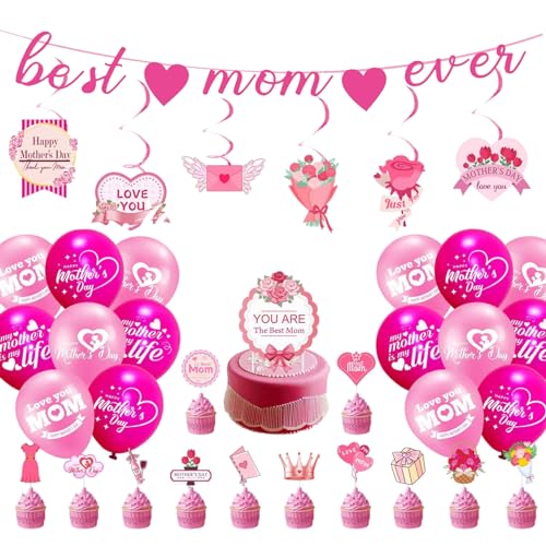 Partydekorationen Zum Muttertag Girlanden Aufhänger Luftballons Kuchendekorationen Zum Muttertag von KieTeiiK